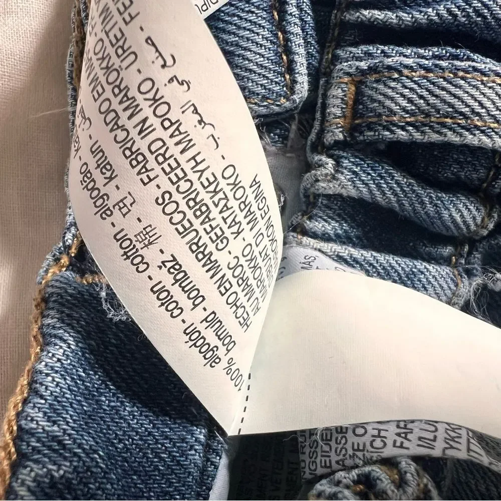 Zara Blue Distressed Cotton Baggy Denim Jeans Boys 6 Years Old EUC